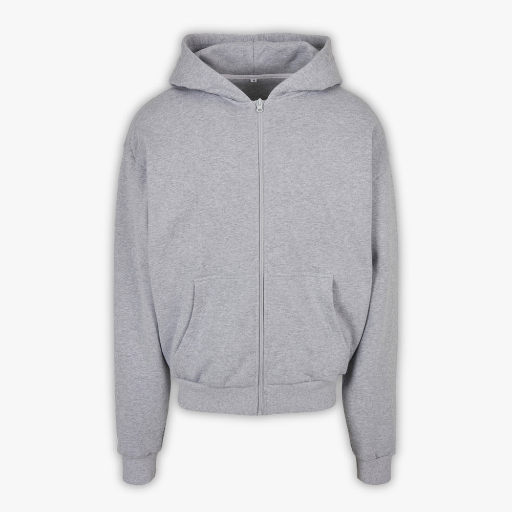 460GSM Premium Heavyweight Zip Hoodie - Heather Grey